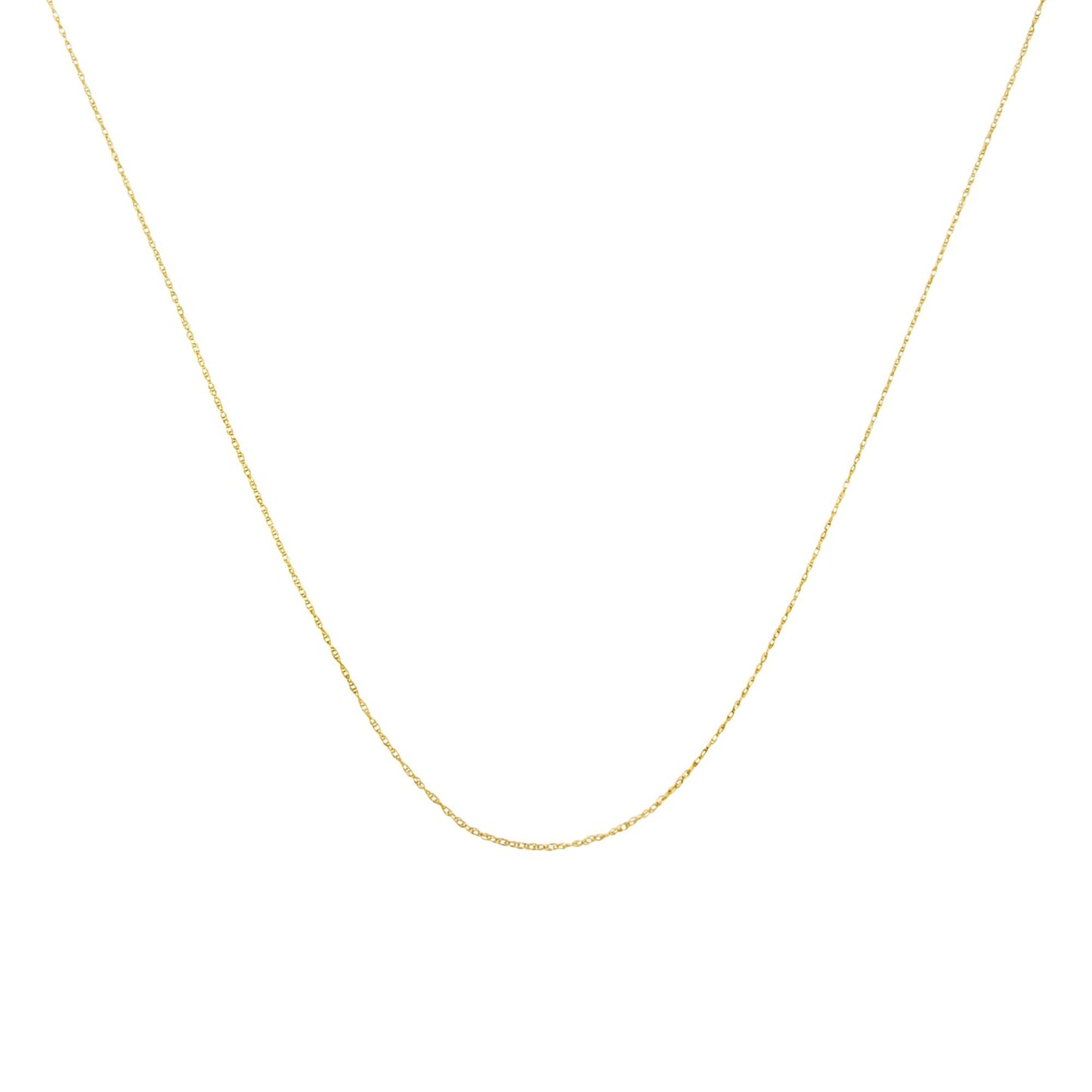 10K Gold 0.5 mm Slender & Dainty Fine Rope Chain Necklace-2