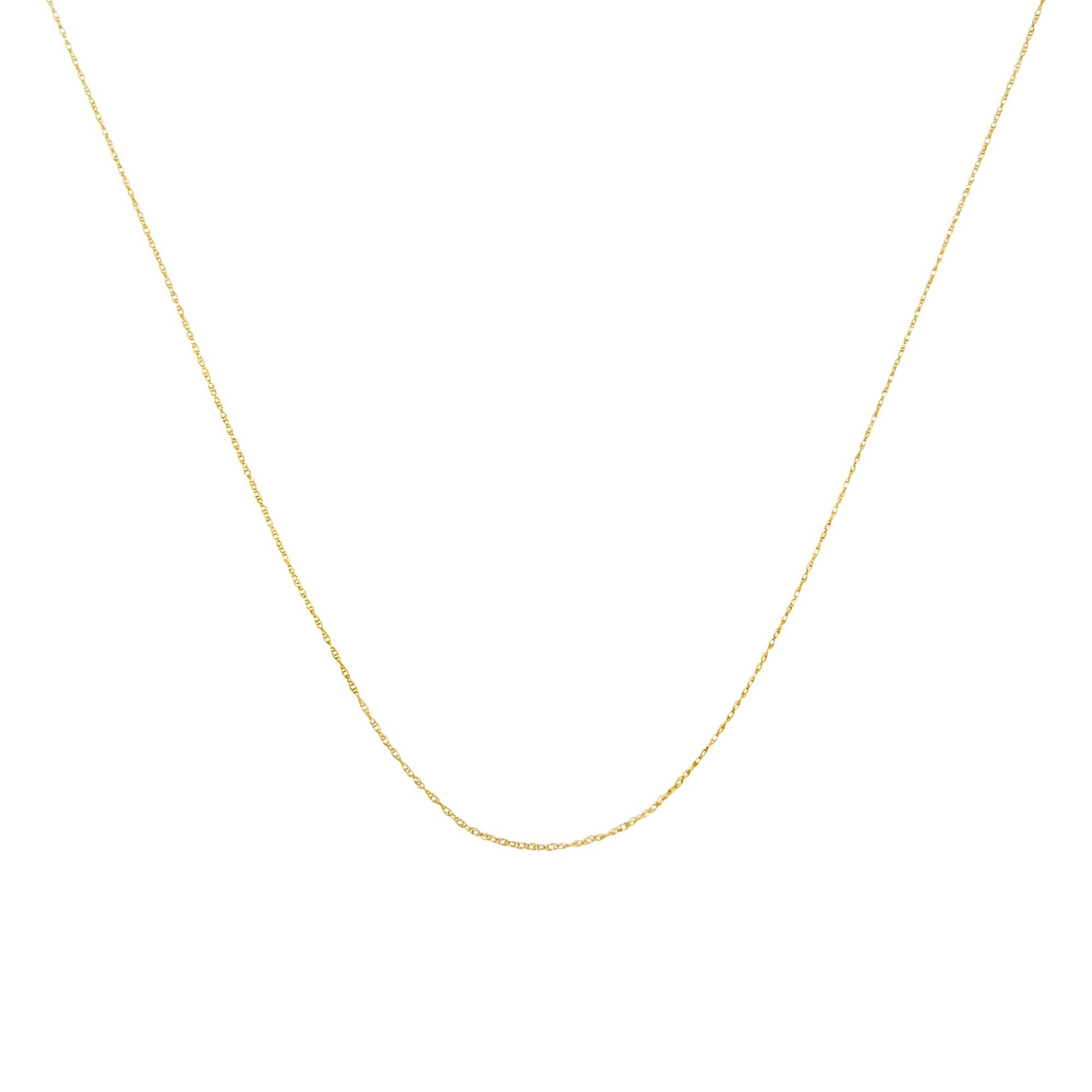 10K Gold 0.5 mm Slender & Dainty Fine Rope Chain Necklace-2