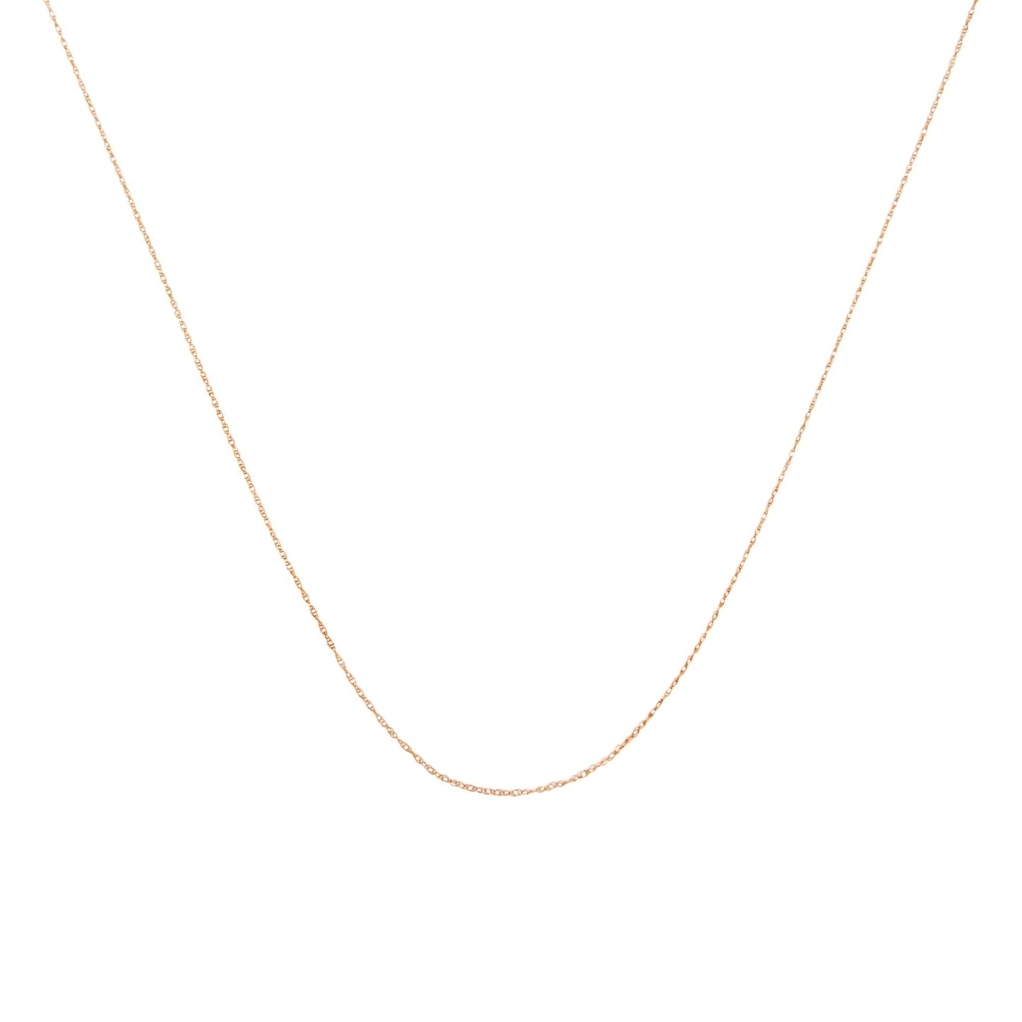 10K Gold 0.5 mm Slender & Dainty Fine Rope Chain Necklace-0