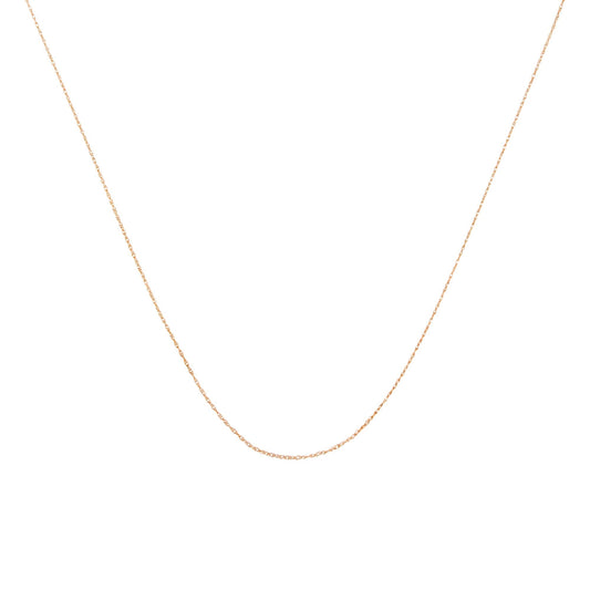 10K Gold 0.5 mm Slender & Dainty Fine Rope Chain Necklace
