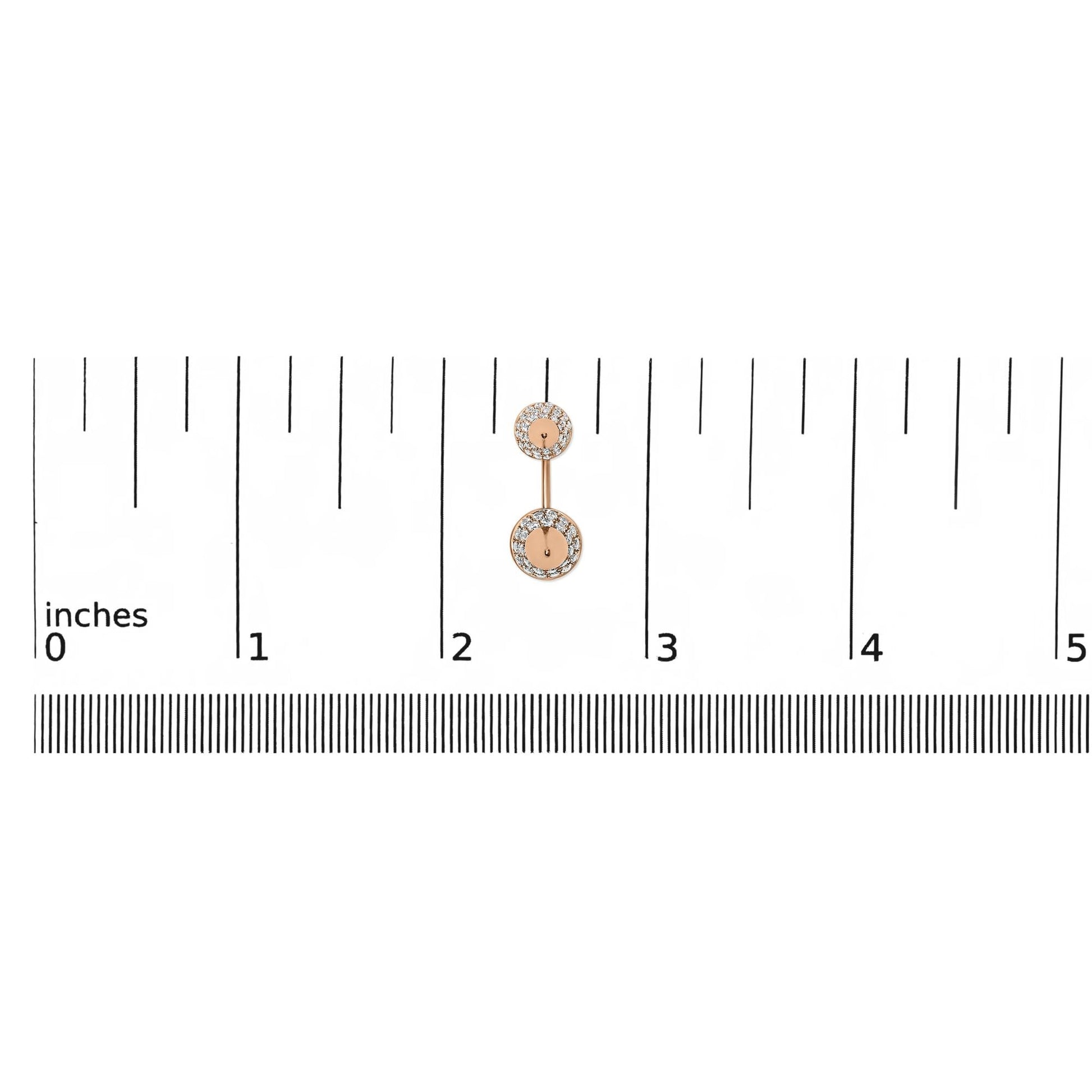 14K Rose Gold 1.00 Cttw Diamond Double Cone Jacket Stud Earring (G-H Color, SI1-SI2 Clarity)-4