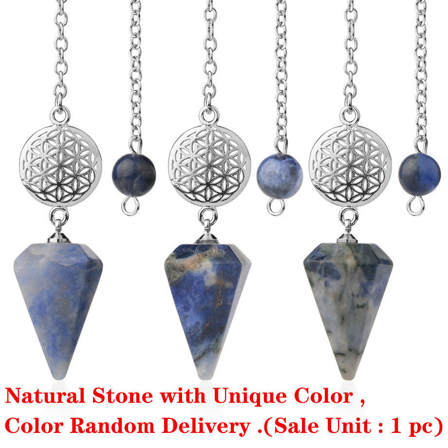Semi-precious Stone Pendant Healing Crystal Point Pendulum Wicca Meditation Chakra