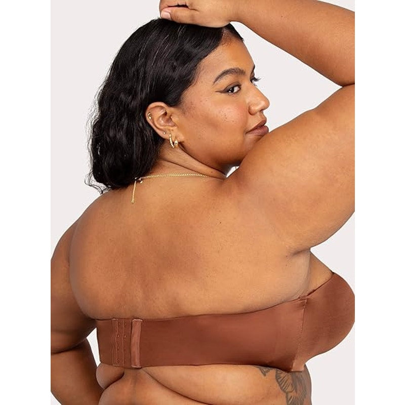New Curvy Couture Womens 42G Mocha Brown Strapless 5-Hook Convertible Bra
