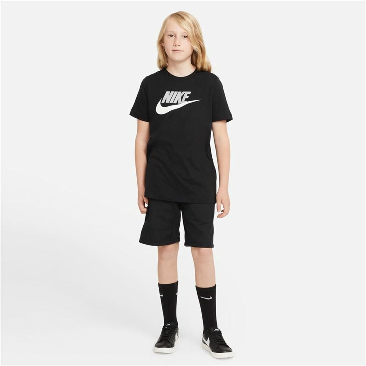 Child's Short Sleeve T-Shirt Nike Sportswear Black-4