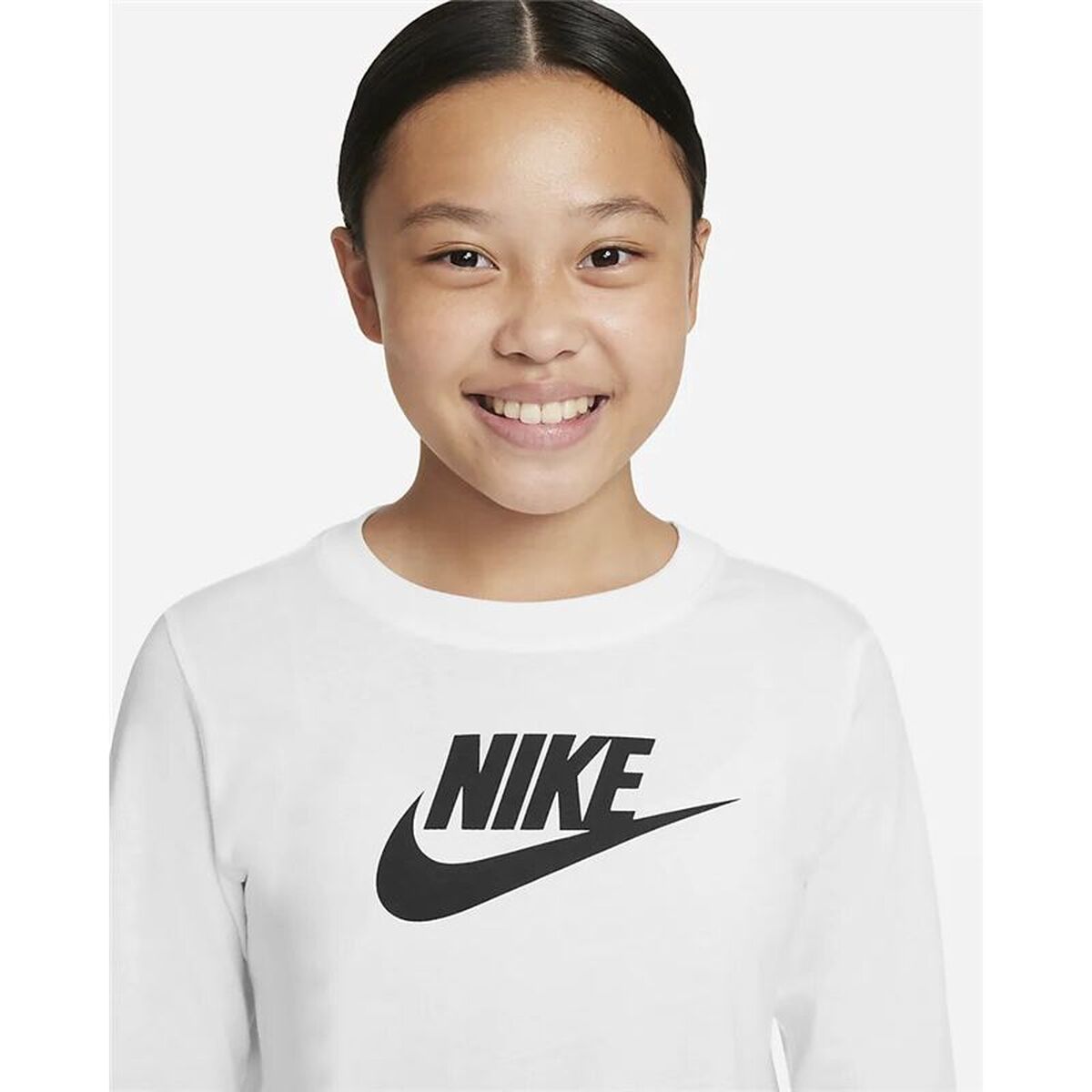 Child's Short Sleeve T-Shirt Nike CZ1260-100 White-5