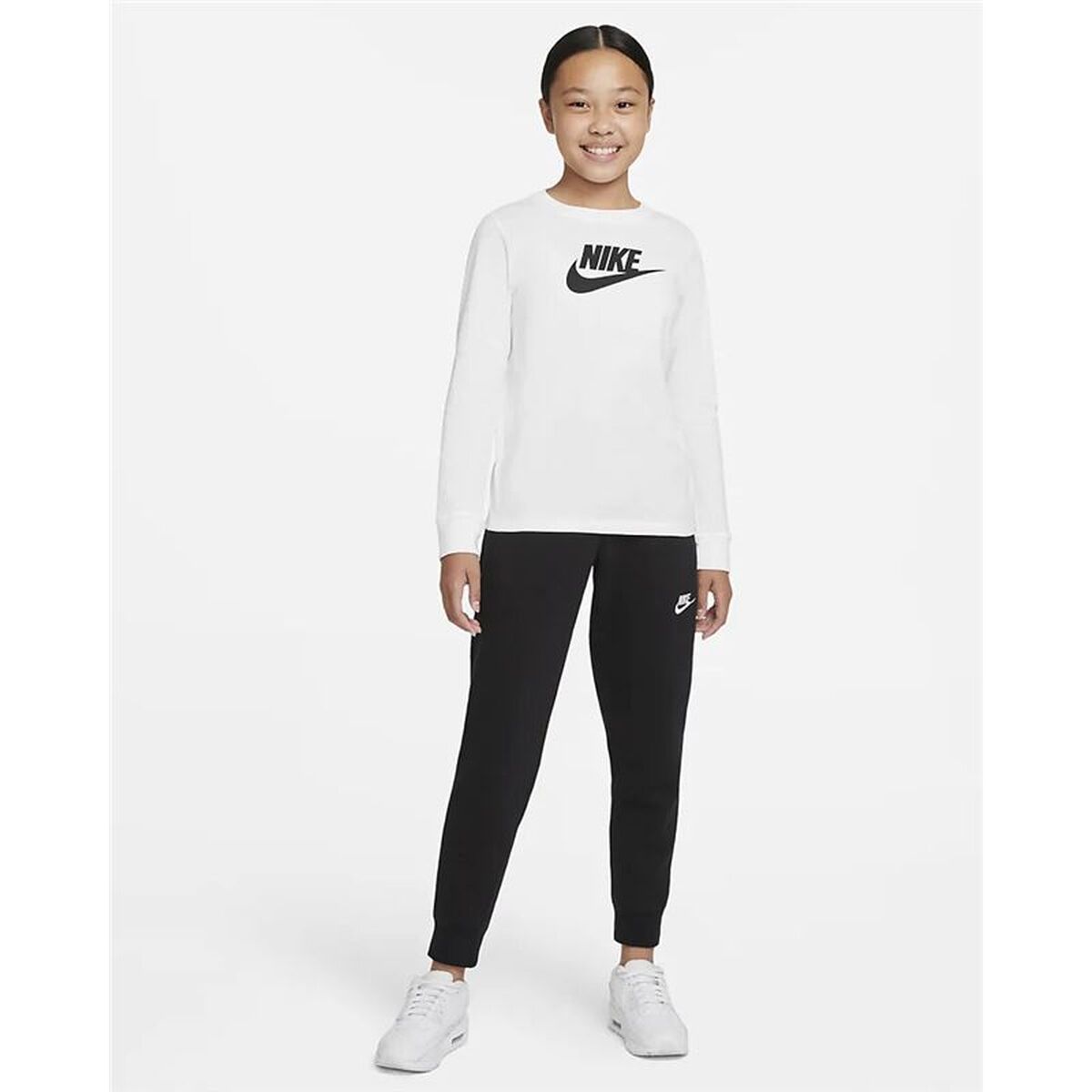 Child's Short Sleeve T-Shirt Nike CZ1260-100 White-4