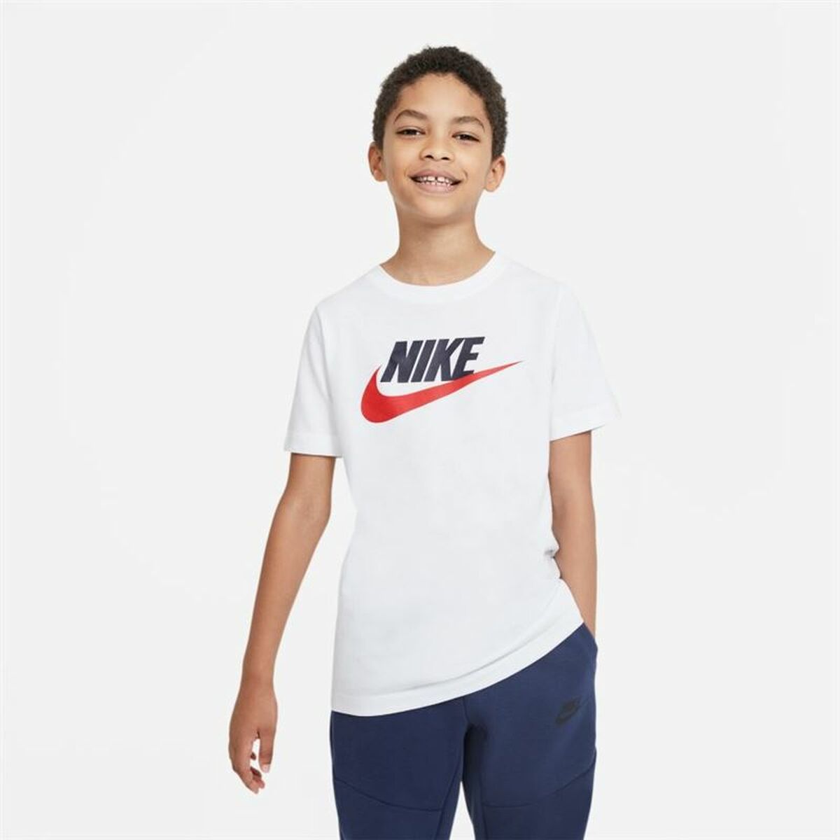 Children’s Short Sleeve T-Shirt Nike Sportswear White-6
