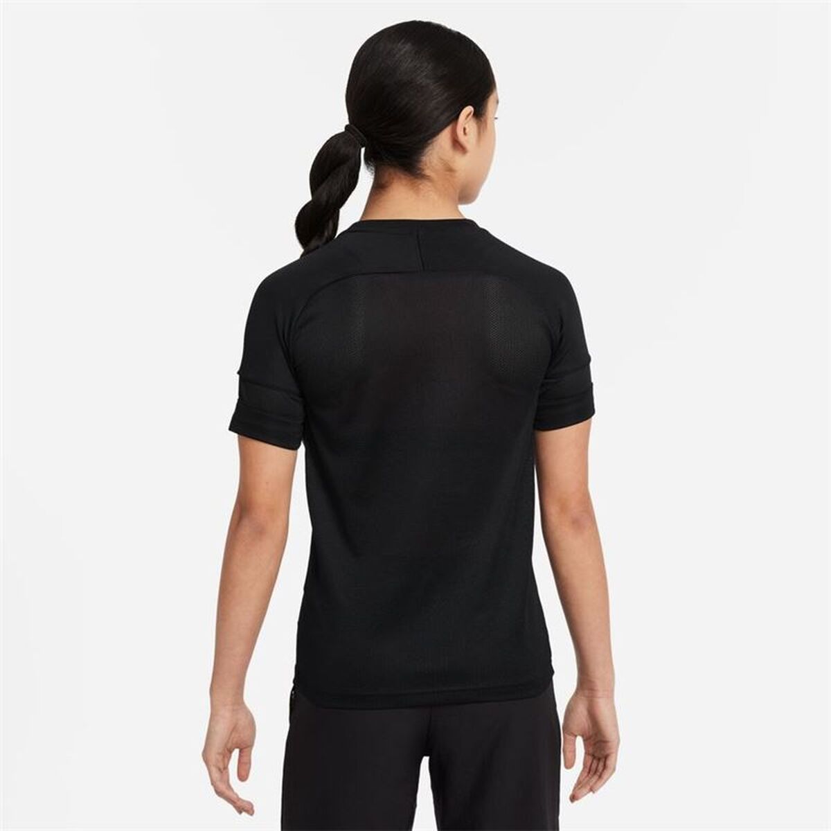 Child's Short Sleeve T-Shirt Nike Dri-Fit Academy Girls Black-5