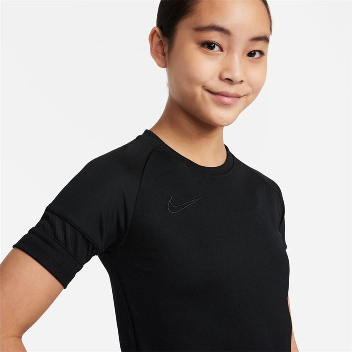 Child's Short Sleeve T-Shirt Nike Dri-Fit Academy Girls Black-4