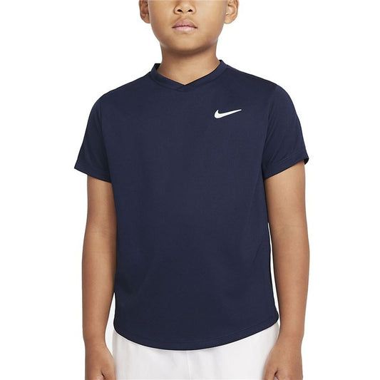 Child's Short Sleeve T-Shirt Nike CV7565-451 Navy Blue-0