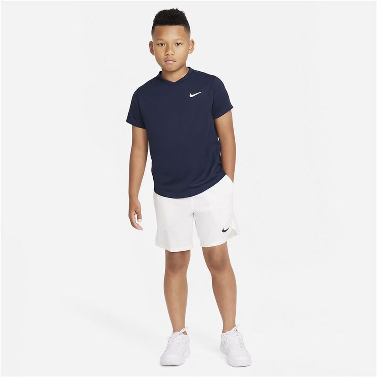 Child's Short Sleeve T-Shirt Nike CV7565-451 Navy Blue-4