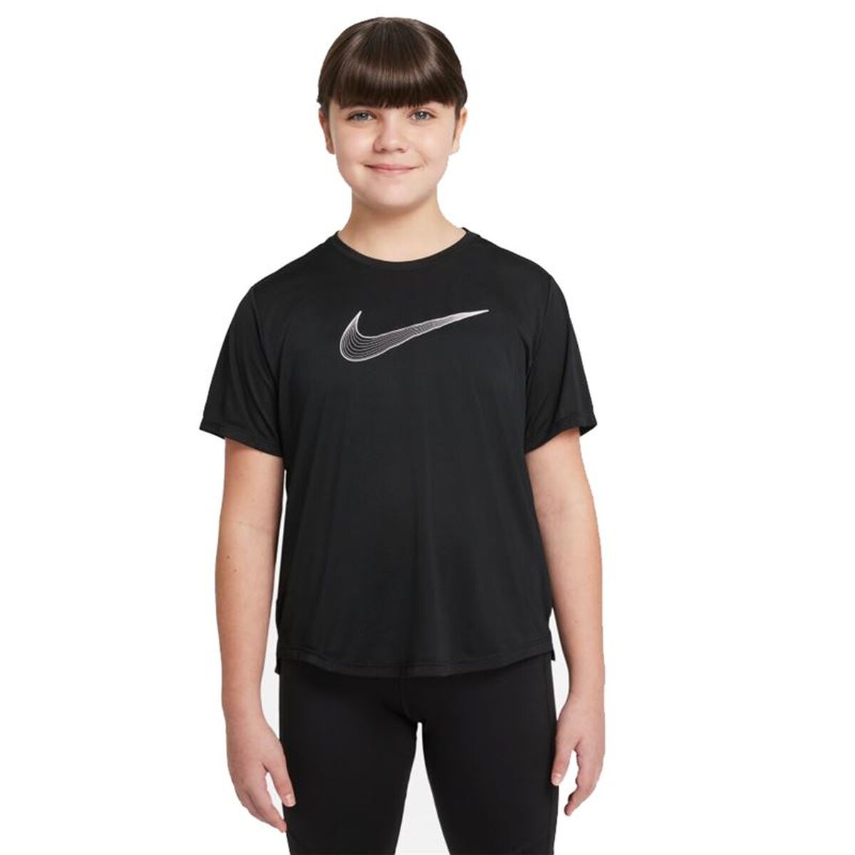 Child's Short Sleeve T-Shirt Nike DD7639-010 Black-0