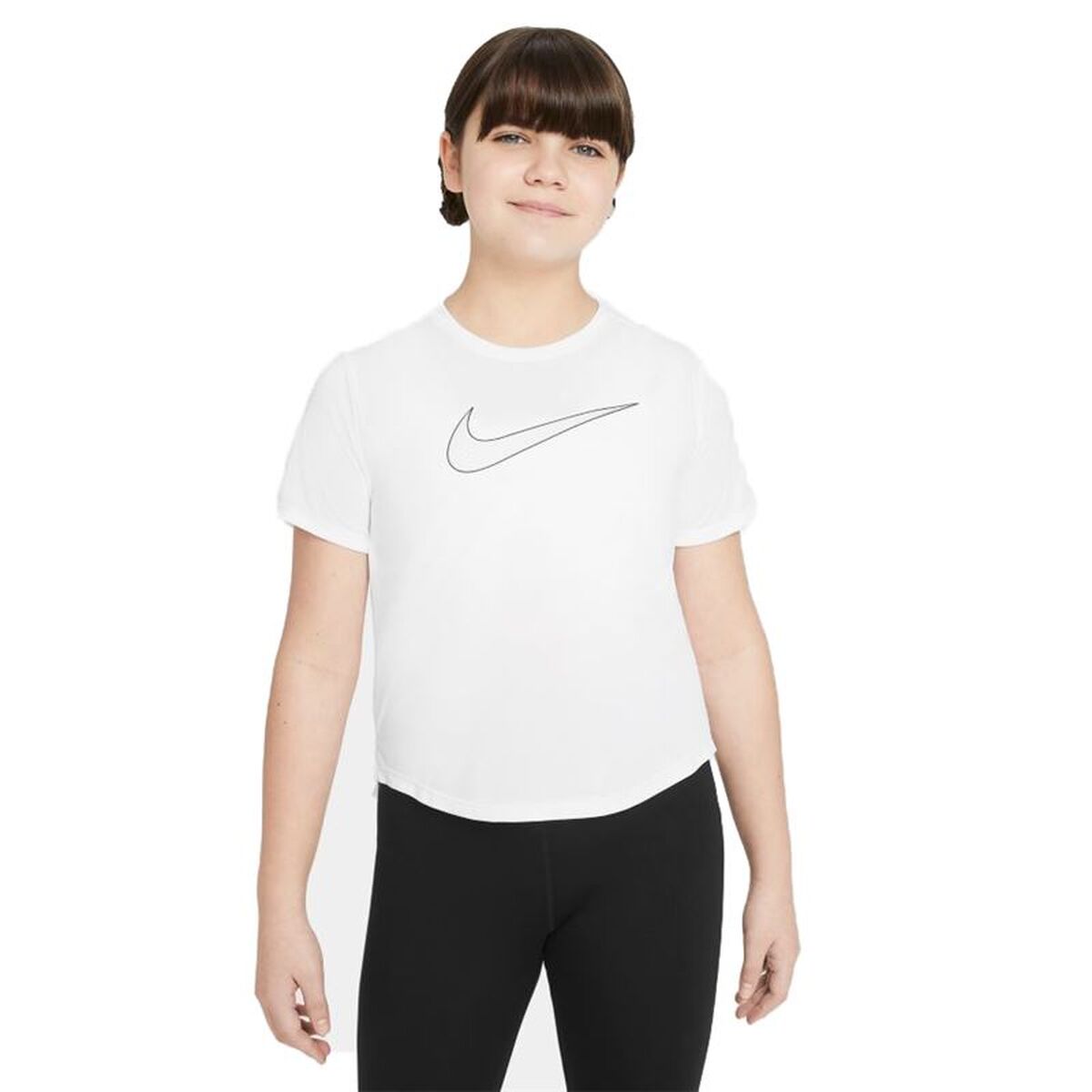 Child's Short Sleeve T-Shirt Nike DD7639-100 White-0