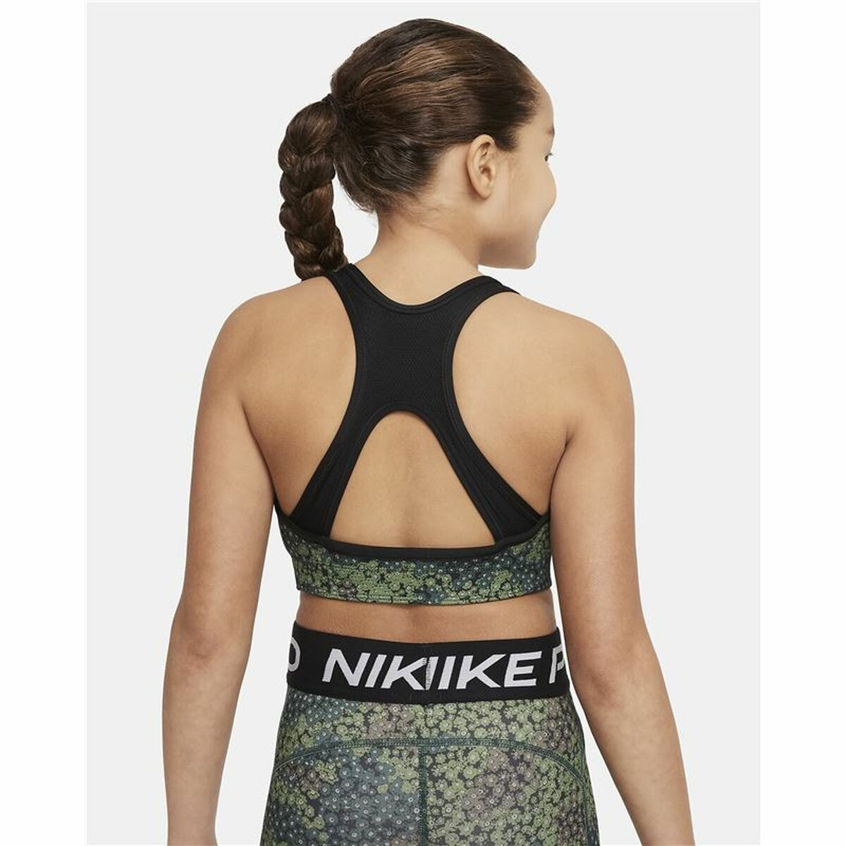 Sports Bra Nike Dri-FIT Swoosh Black/Green Children's