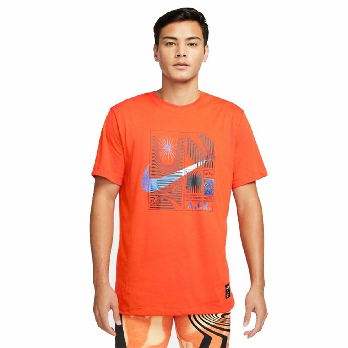 Men’s Short Sleeve T-Shirt Nike DM5684-817 Orange (S)-0