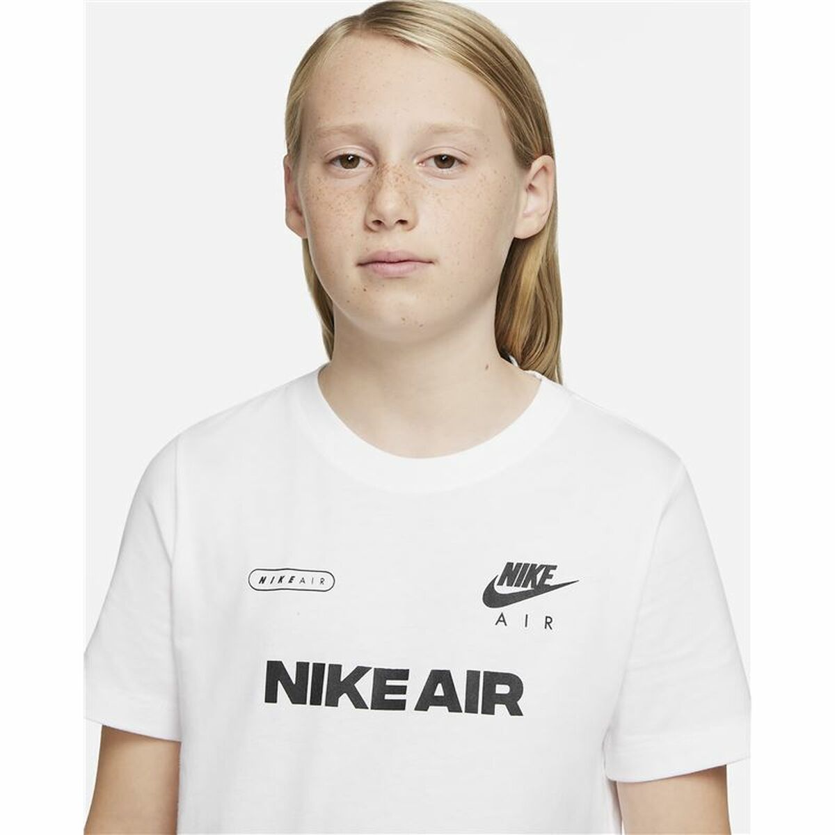 Child's Short Sleeve T-Shirt Nike Air White