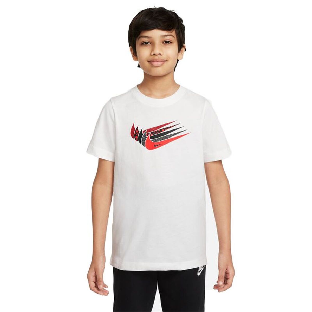 Child's Short Sleeve T-Shirt Nike DO1824-100 White-0