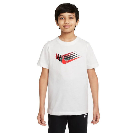 Child's Short Sleeve T-Shirt Nike DO1824-100 White-0