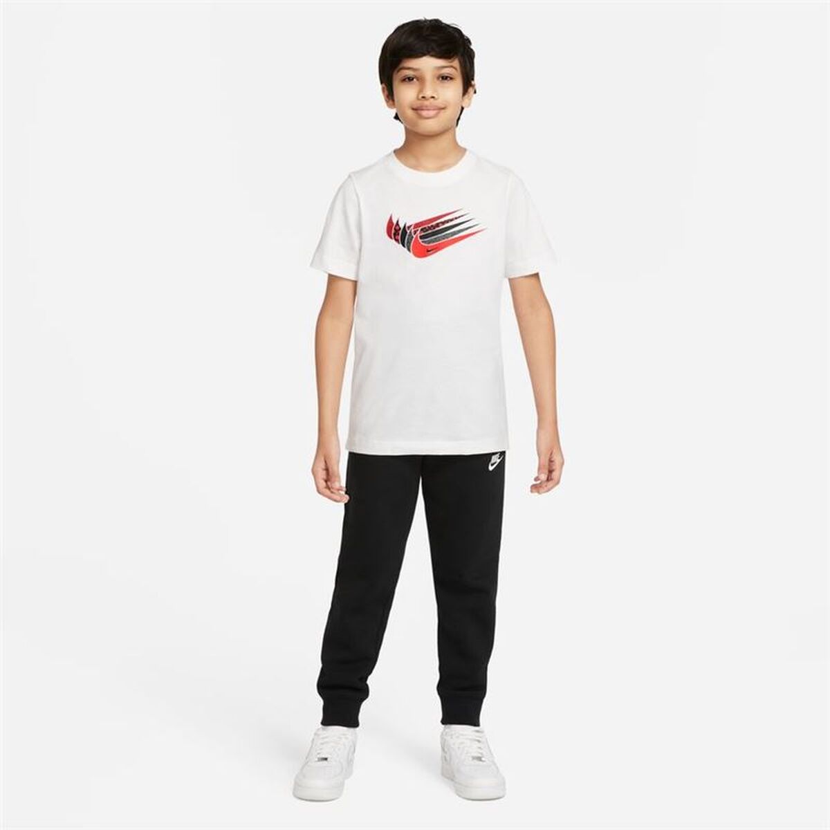 Child's Short Sleeve T-Shirt Nike DO1824-100 White-4