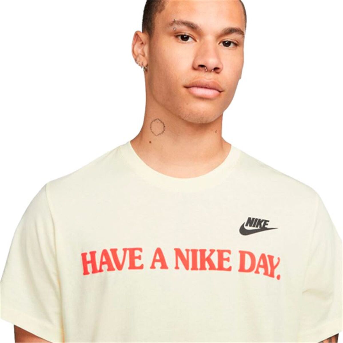 Men’s Short Sleeve T-Shirt Nike Have A Nice Day Beige-3