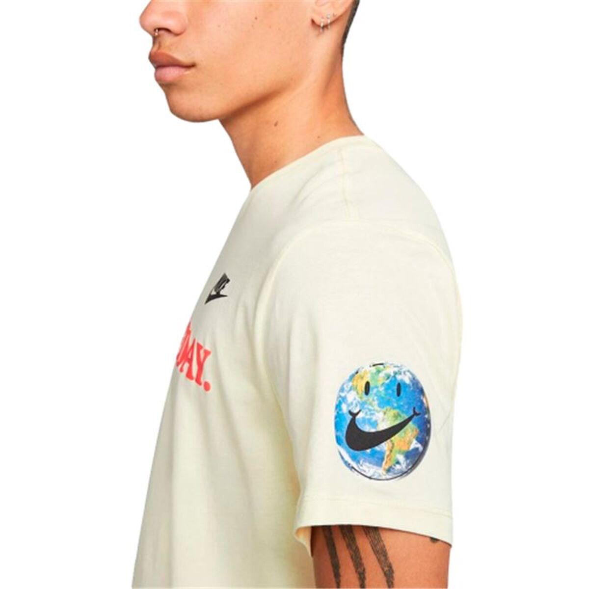 Men’s Short Sleeve T-Shirt Nike Have A Nice Day Beige-2