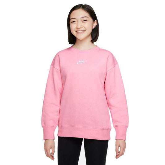 Hoodless Sweatshirt for Girls Nike Sportswear Club Fleece Pink-0
