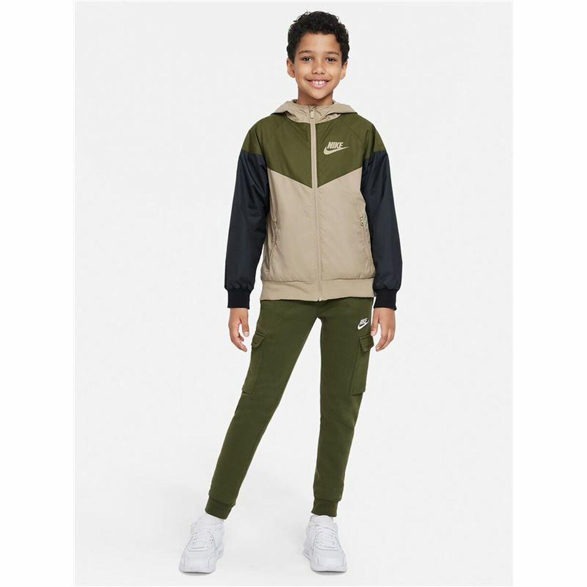 Children's Sports Jacket Nike Sportswear Windrunner Green-2