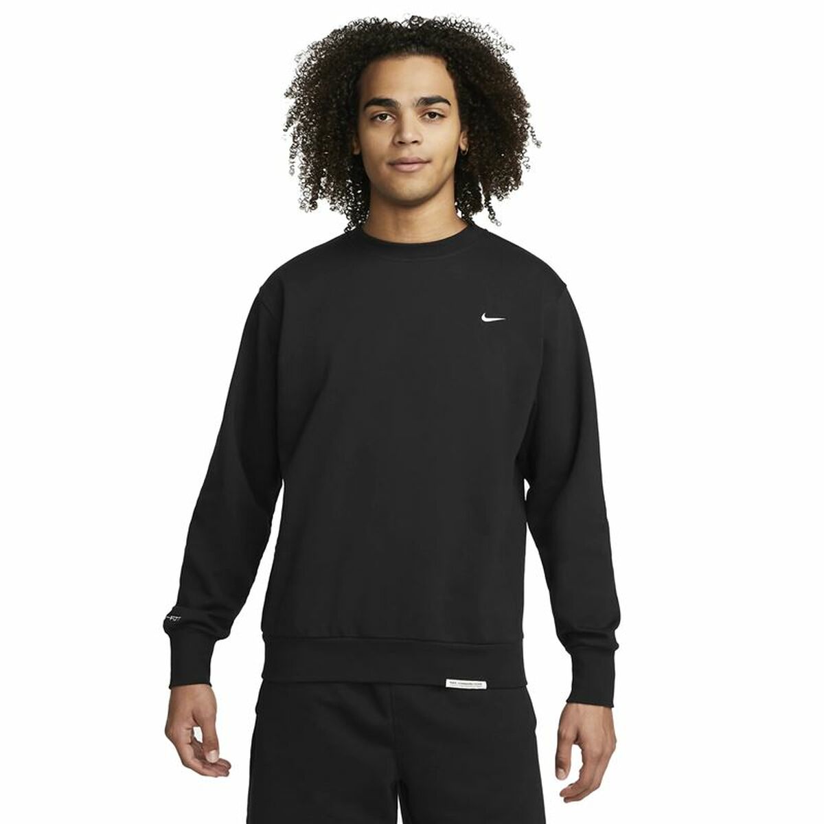Men’s Sweatshirt without Hood Nike Dri-FIT Standard Issue Black XL-0