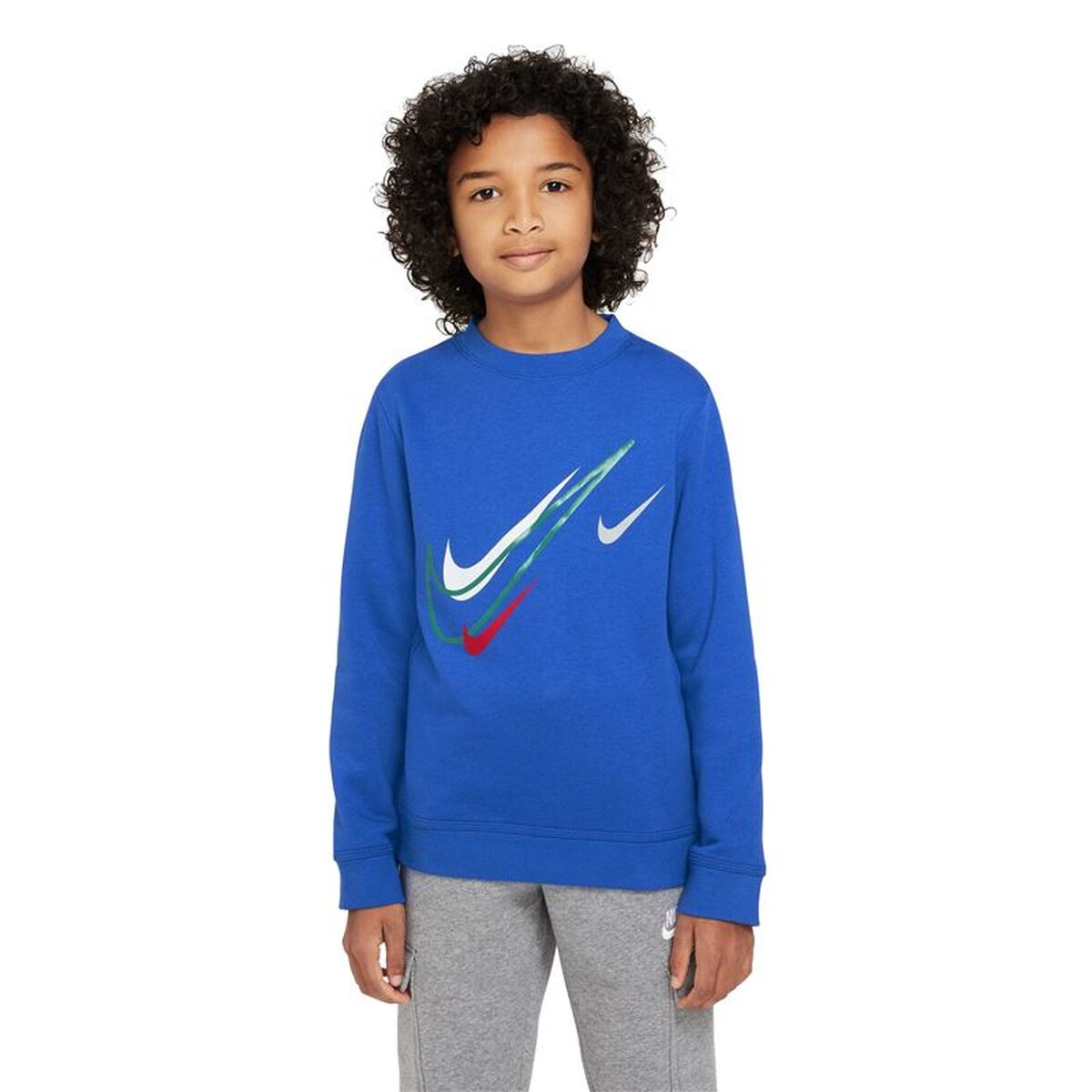 Children’s Sweatshirt without Hood Nike NSW SOS FLC CREW Blue-0