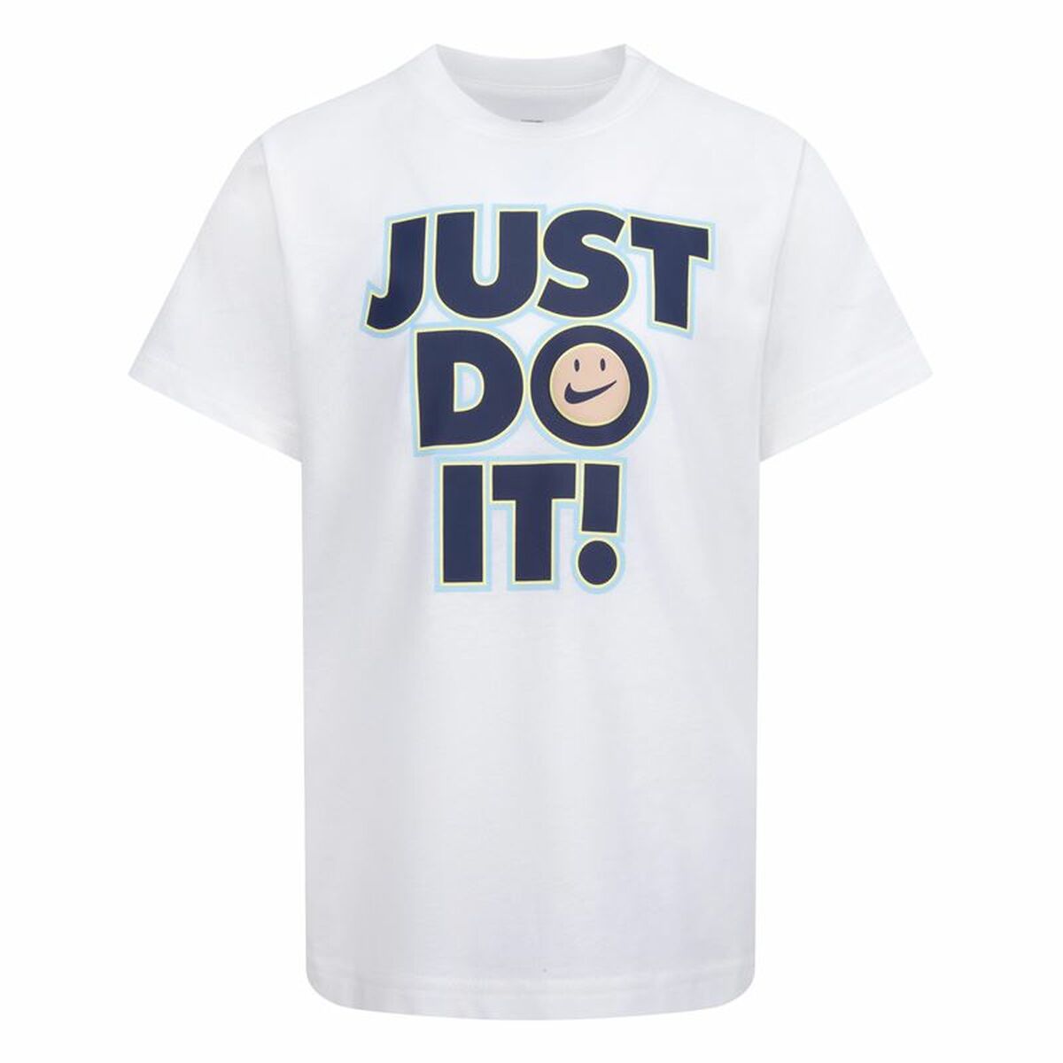 Children’s Short Sleeve T-Shirt Nike Smiley Just do it Ss White-0