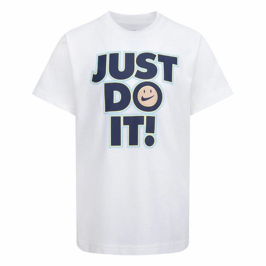 Children’s Short Sleeve T-Shirt Nike Smiley Just do it Ss White-0