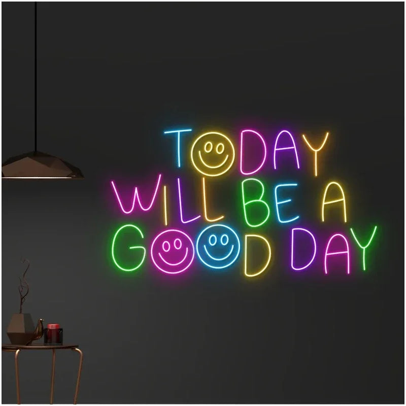 Good Day Smile Face Neon Sign-0