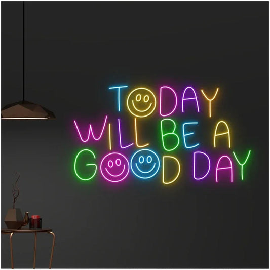 Good Day Smile Face Neon Sign-0