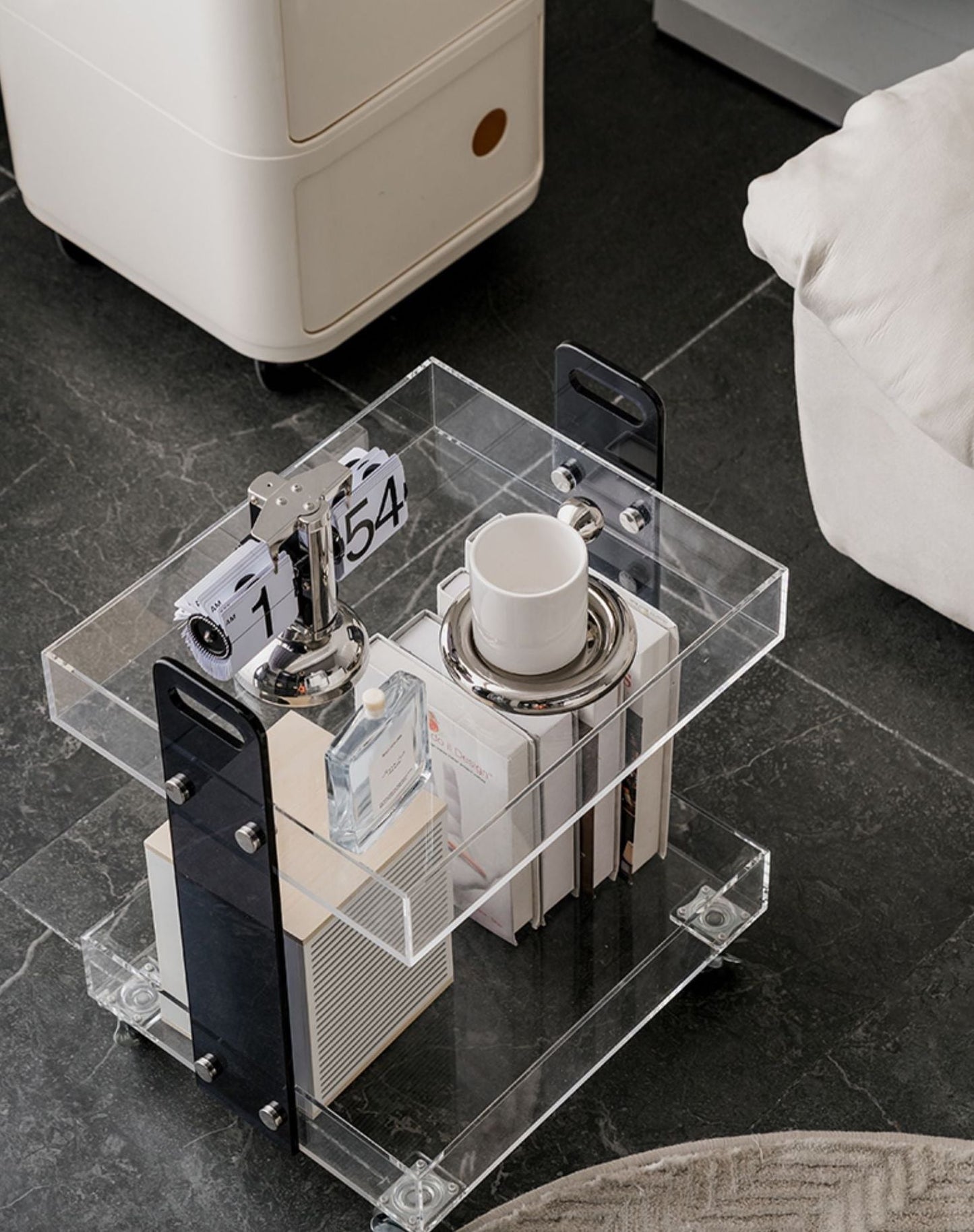 Stylish Acrylic Bar Cart-1