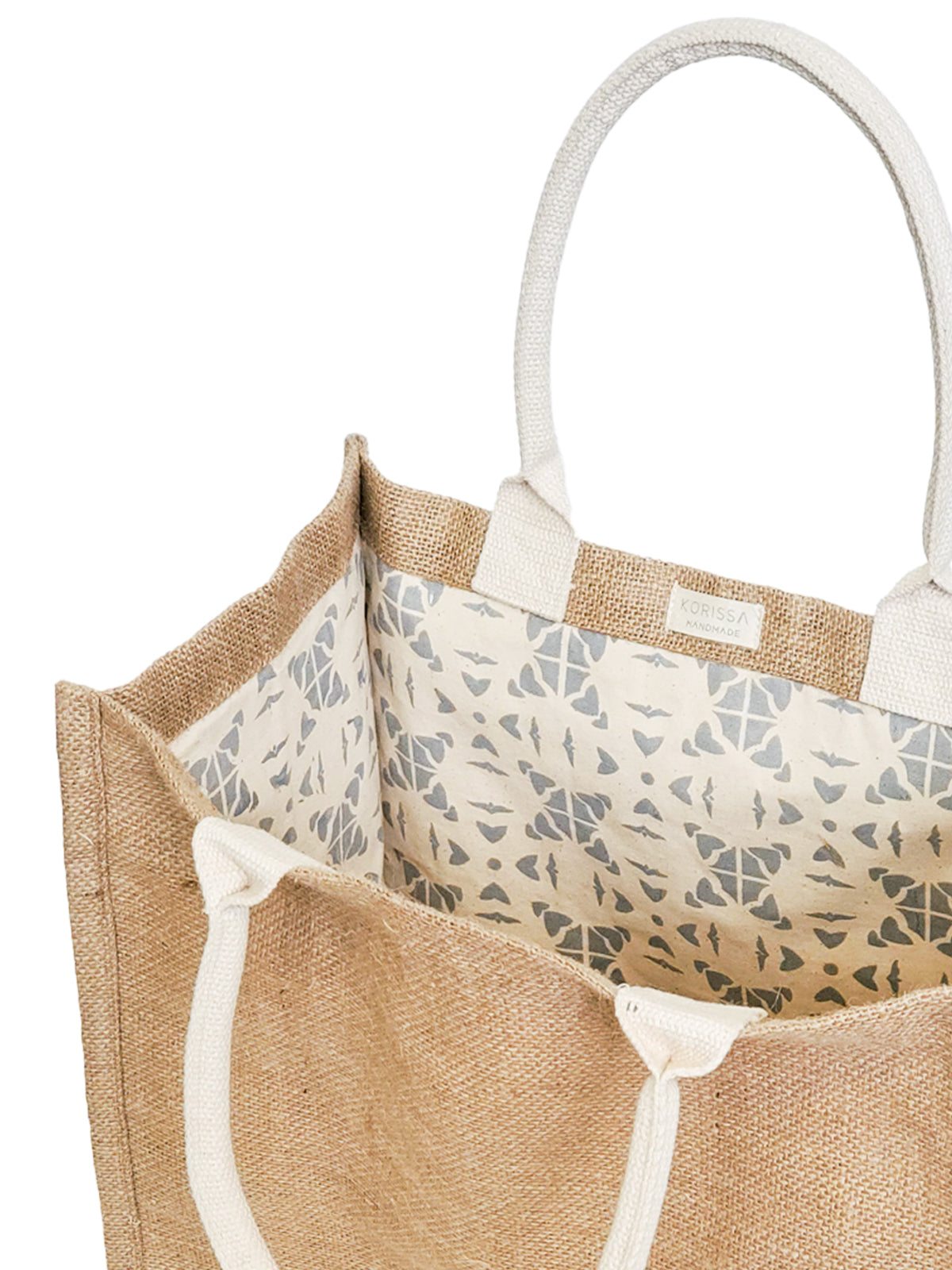Jute Canvas Gift Bag With Pompom (L)-3