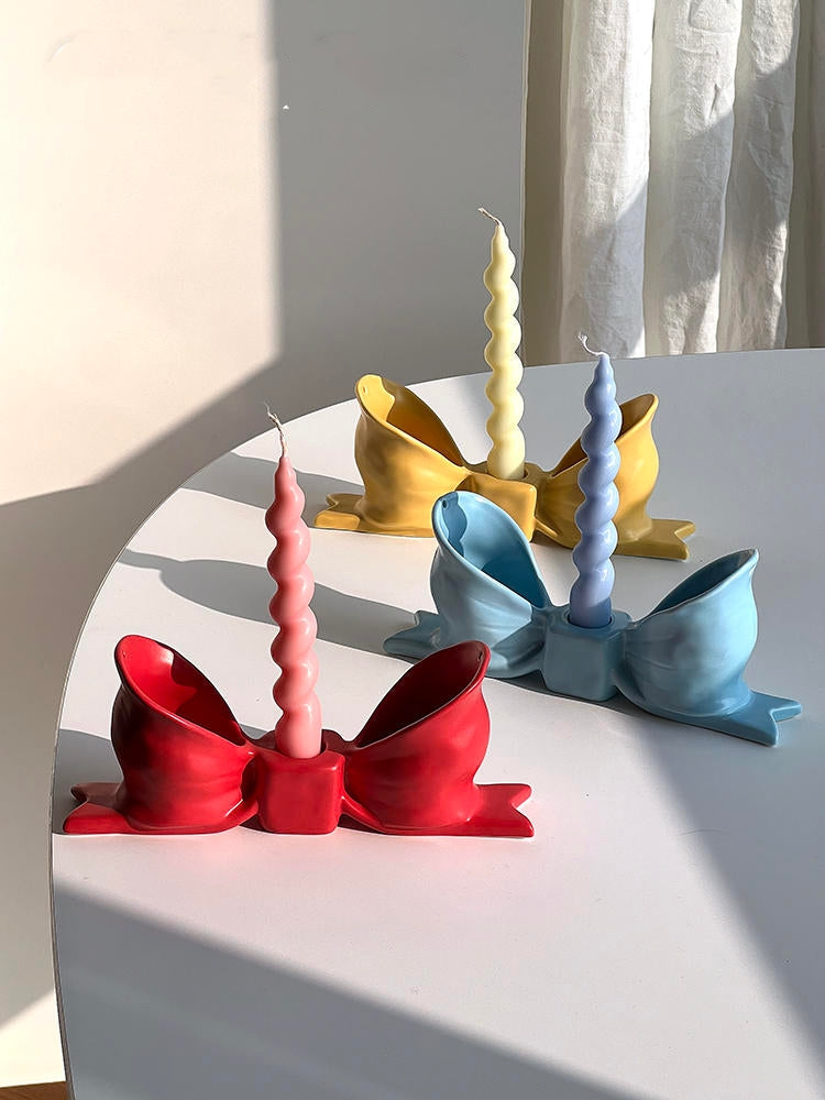 Cute Girl Bow Tie Candle Holder-0