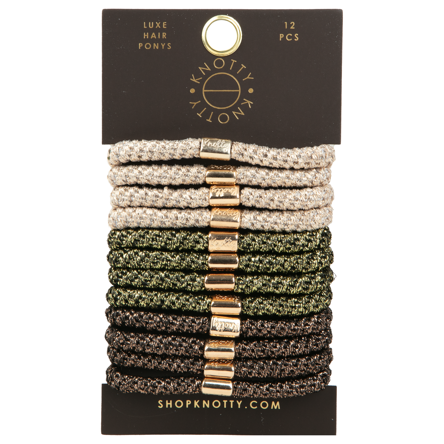 Luxe Hair Pony 12-Pack | Earth Metallics-0