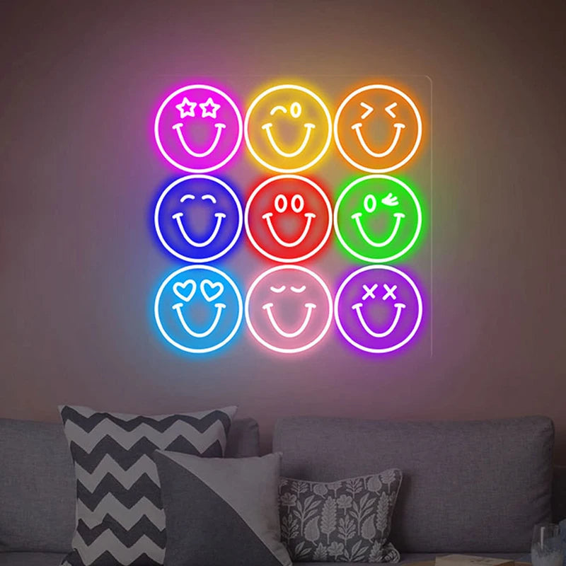 Happy Face Led Neon Sign-0