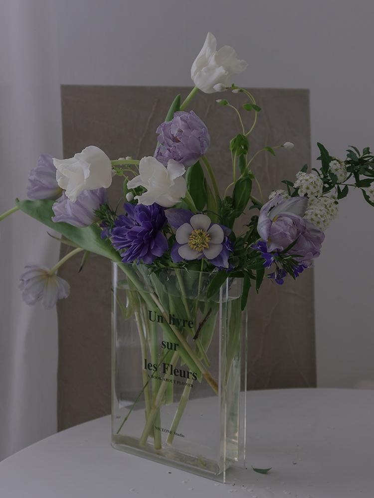 Book Shaped Acrylic Flower Vase-0