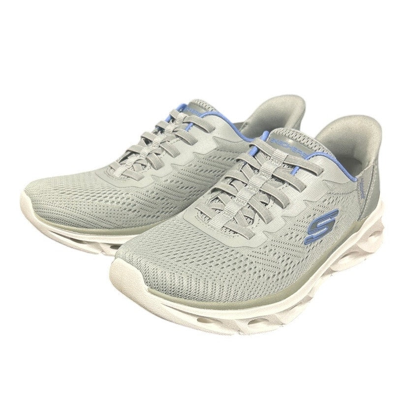 New In Box Skechers Womens Size 7.5 Gray Mesh Hands Free SwiftFit Slide In Shoes