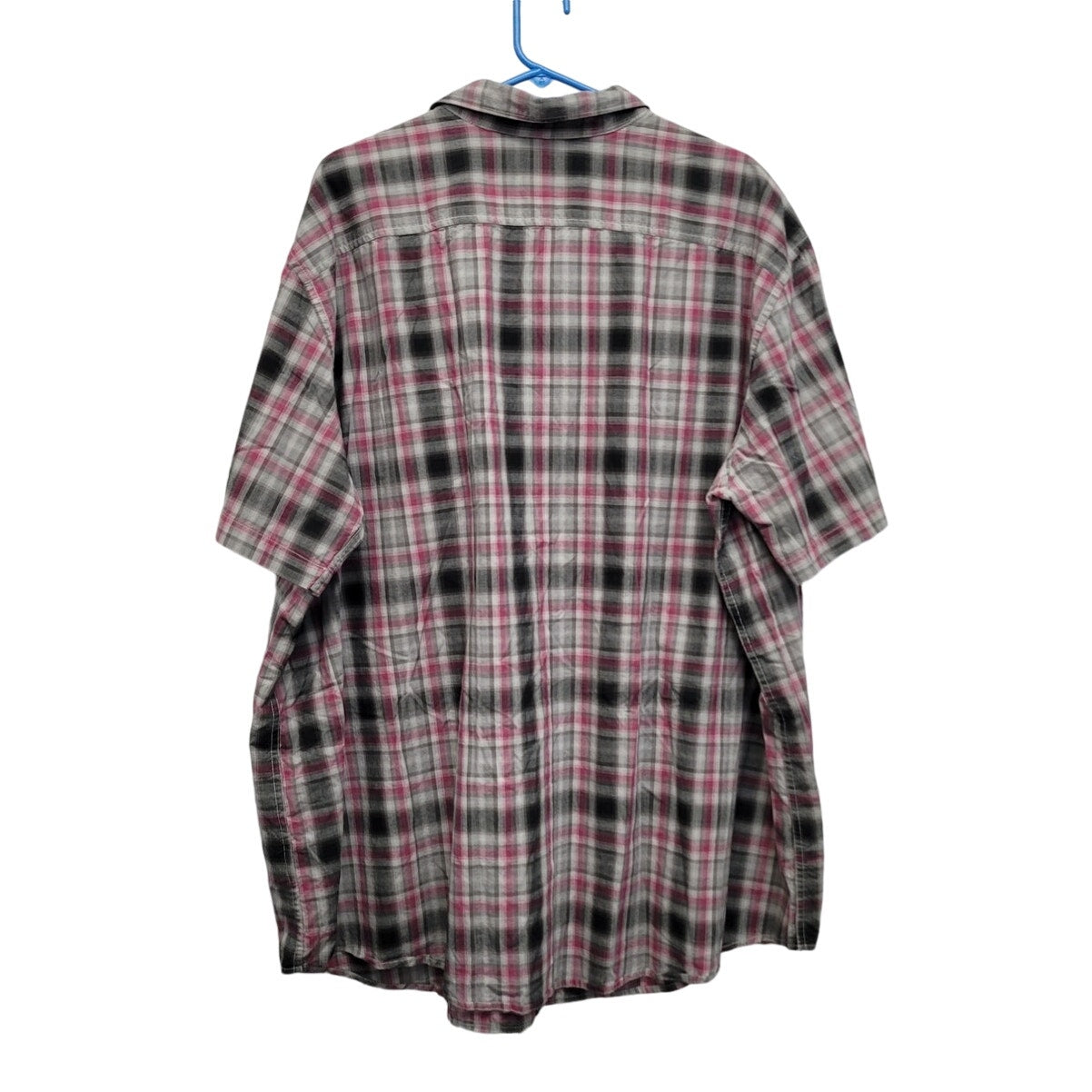 J Forrar Mens 3XL 100% Cotton Short Sleeve Plaid Pearl Snap Up Western Shirt