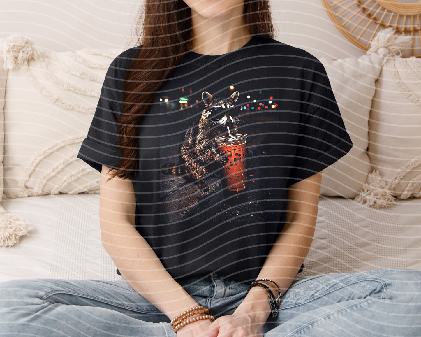Iced Coffee Raccoon Graphic Tee