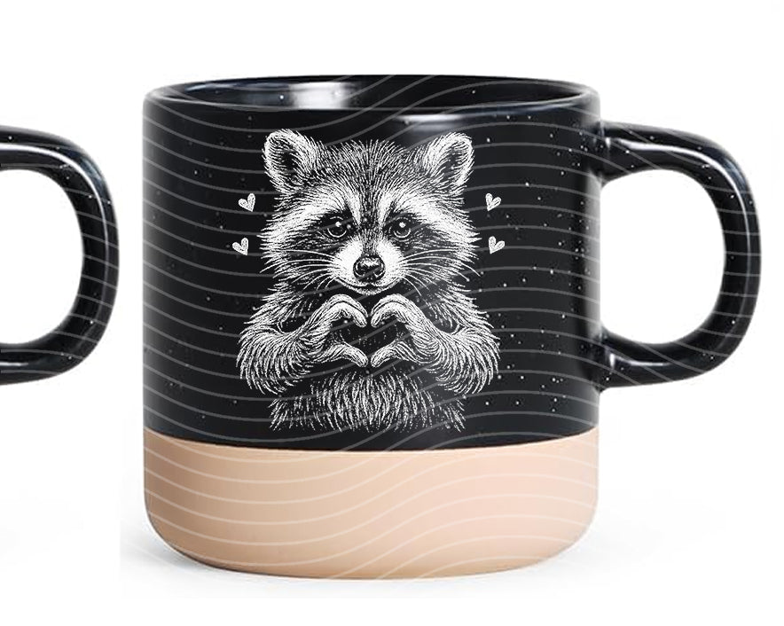 Black and White Raccoon Ceramic Mug