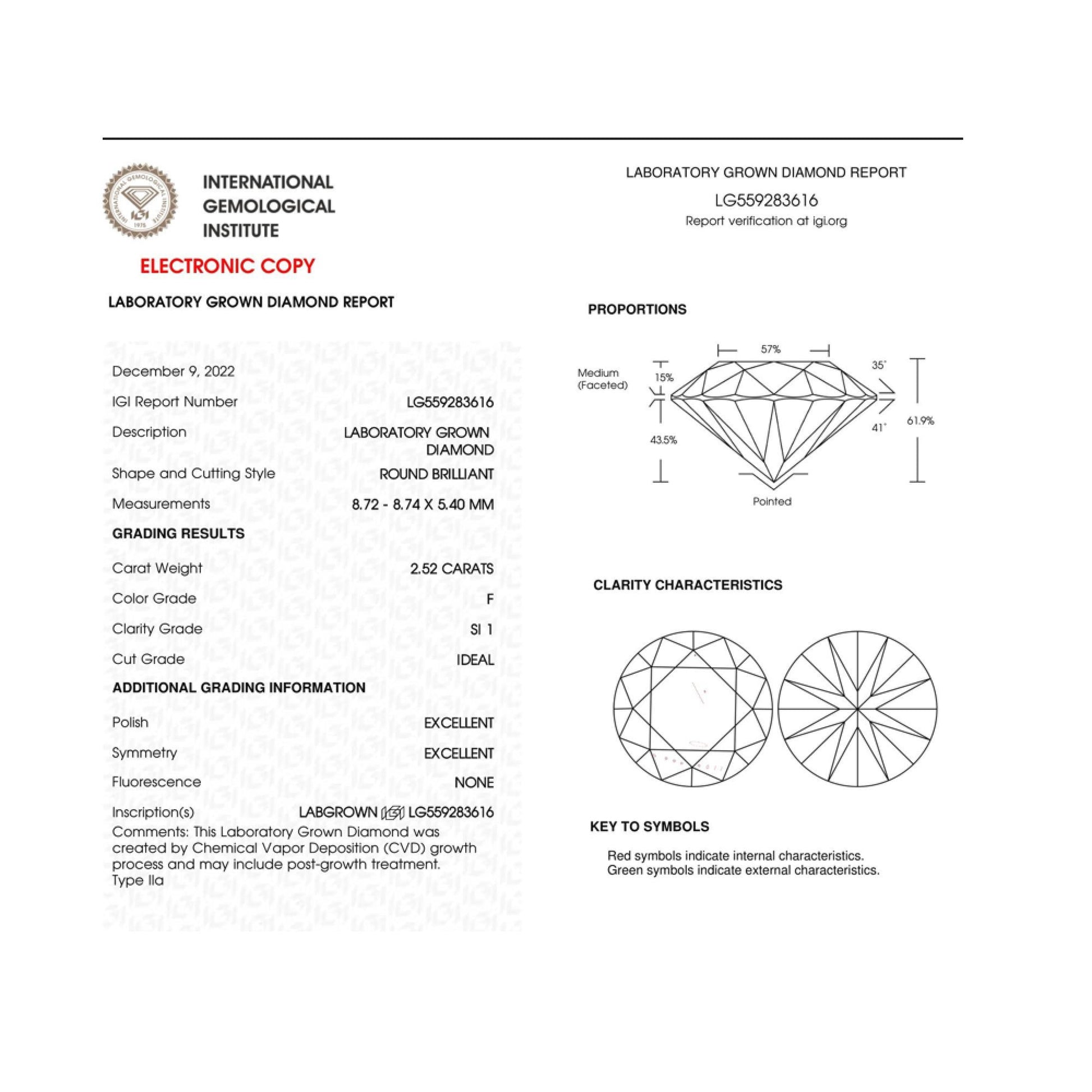 IGI Certified 14K White Gold 5.00 Cttw Round Brilliant-Cut Lab Grown Diamond Classic 4-Prong Stud Earrings with Screw Backs (F-G Color, SI1 Clarity)-4
