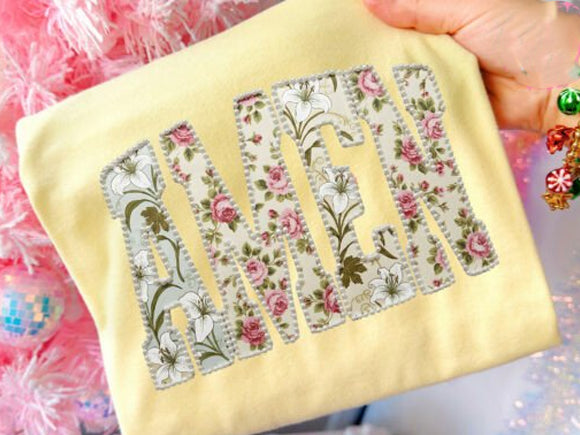 Amen Floral Graphic Tee
