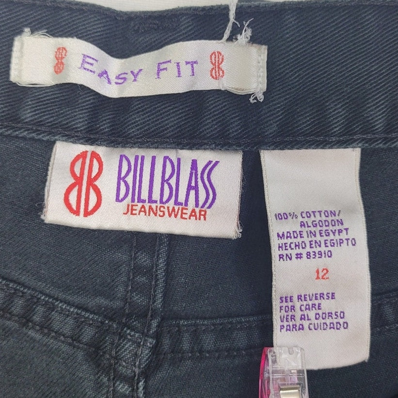 Bill Blass Womens 12 100% Cotton Easy Fit Straight Cut Multi Pocket Denim Jeans