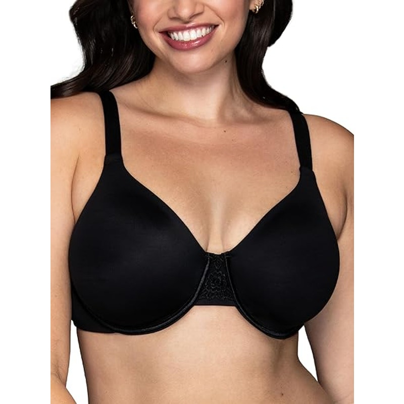 New Vanity Fair Womens 32DDD Black Beauty Back Smoothing Underwire Minimizer Bra
