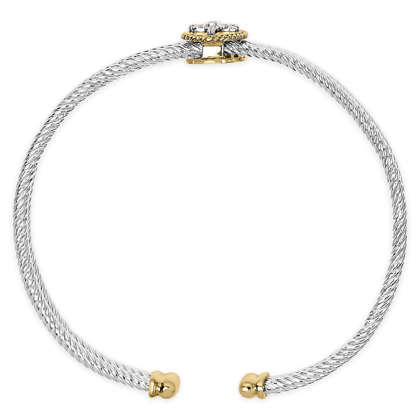 18K Yellow Gold Plated .925 Sterling Silver Diamond Accent Dragonfly Medallion Bangle Bracelet (I-J Color, SI1-SI2 Clarity) - 7.75 Inches-3