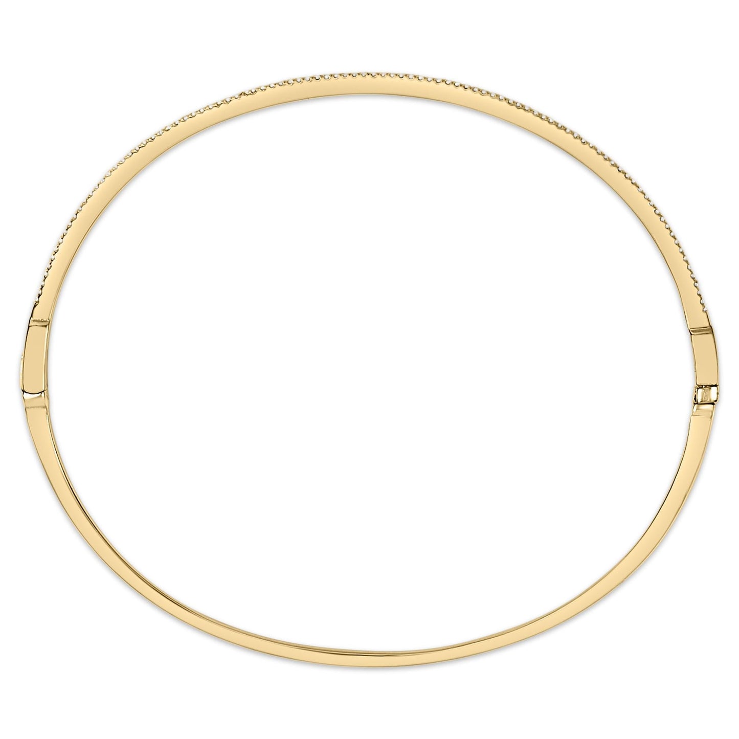 14K Yellow Gold 1/3 Cttw Diamond Half Eternity Bangle Bracelet (I-J Color, I2-I3 Clarity) - 7.75" Inches-3