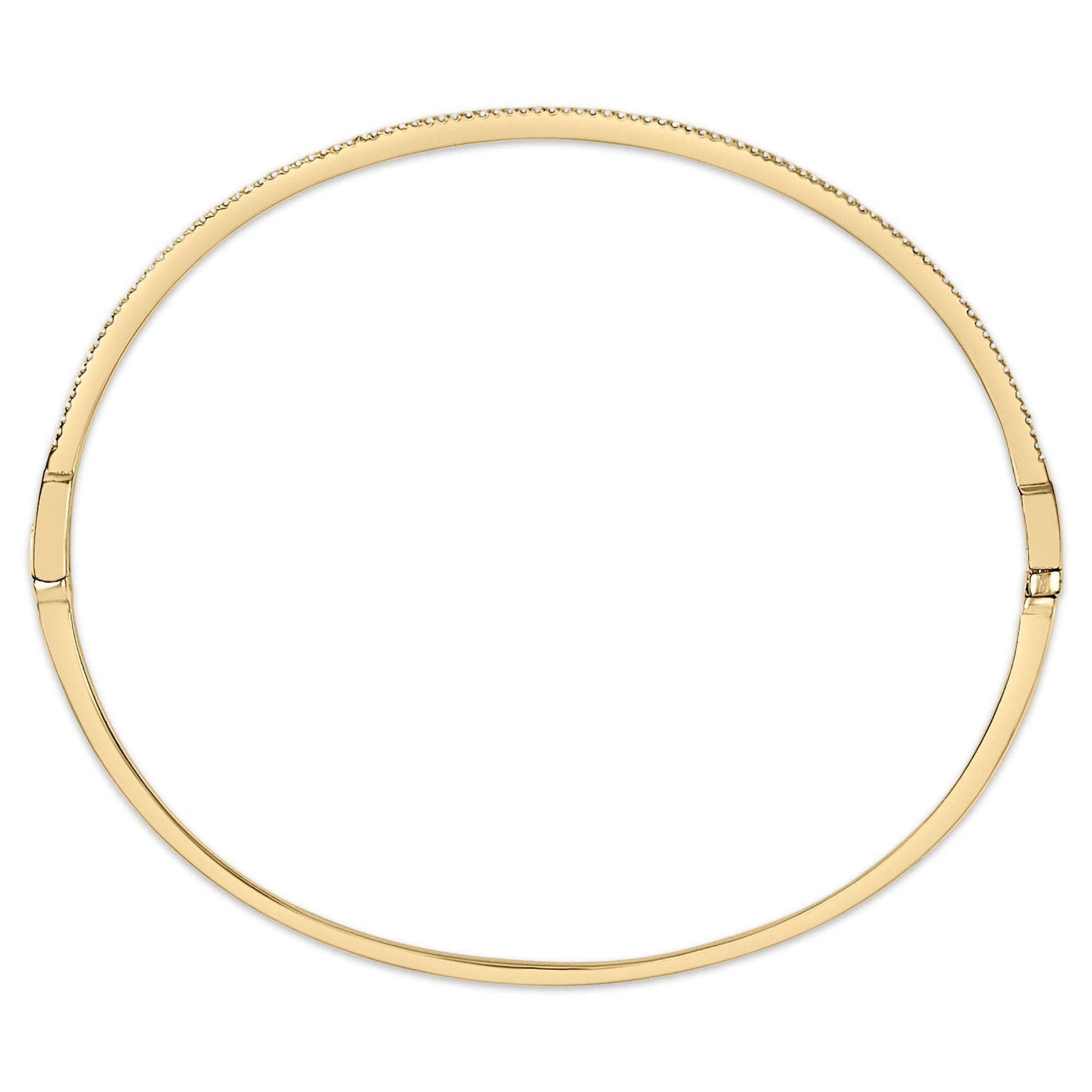 14K Yellow Gold 1/3 Cttw Diamond Half Eternity Bangle Bracelet (I-J Color, I2-I3 Clarity) - 7.75" Inches-3